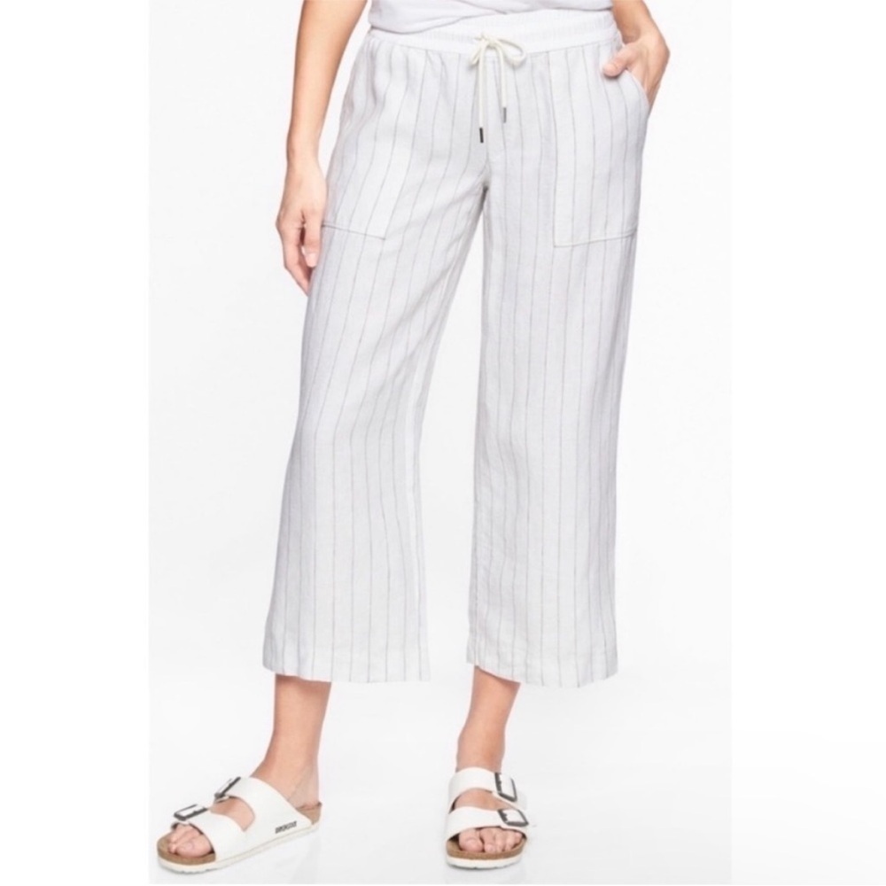 Athleta Striped Bali Linen Capri